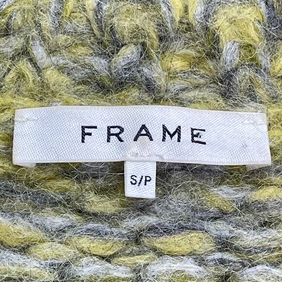 Frame Marl Alpaca Blend Lime Green Cropped Sweater Small - Picture 5 of 5
